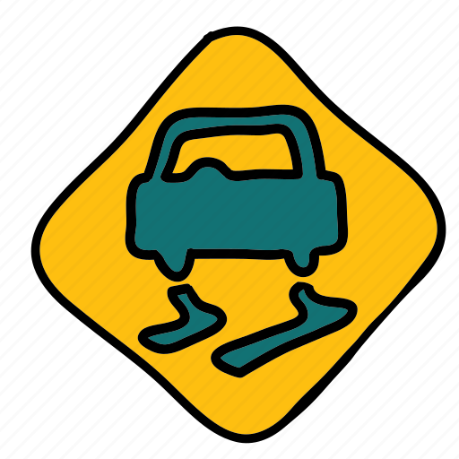 Caution, road, safety, sign, slippery, transportation icon - Download on Iconfinder