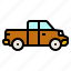 automobile, cab, pickup, truck, vehicle 