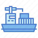 boat, containers, logistics, ship