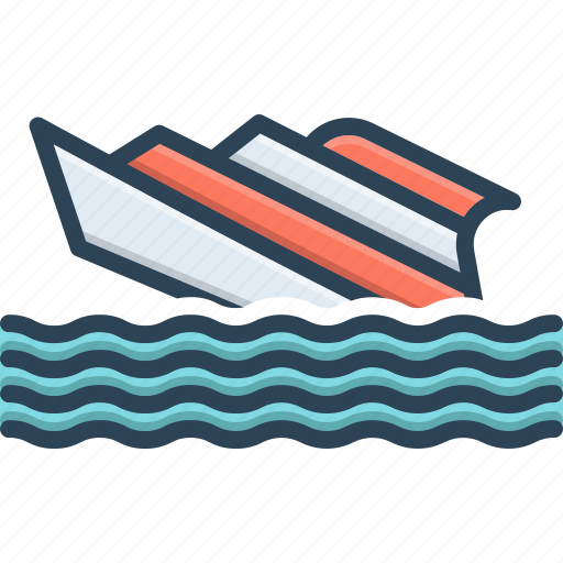 Capsized, crashing, rafting, shipwreck, stormy, transport, waves icon - Download on Iconfinder