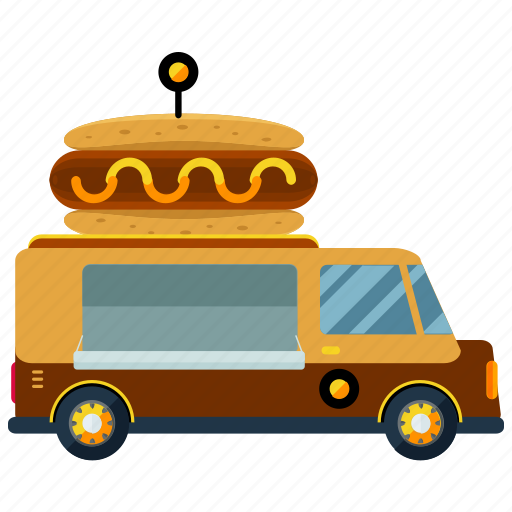 Hotdog, truck, delivery, transport, transportation, vehicle icon - Download on Iconfinder