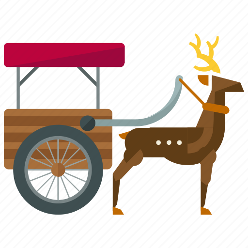 Pulled, rheindeer, sled, deer, reindeer, transportation icon - Download on Iconfinder