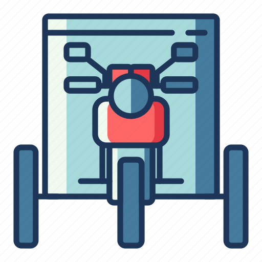 Tricycle, motorbike, motorcycle, transportation, vehicle icon - Download on Iconfinder