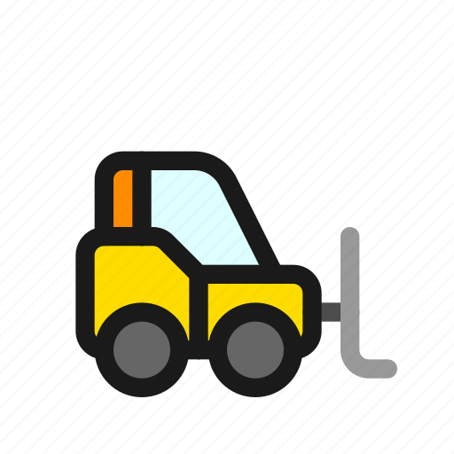Forklift, lift, truck, jitney, fork, industry, vehicle icon - Download on Iconfinder