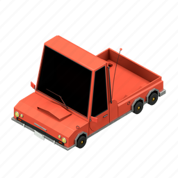 pickup truck, vehicle, car, pickup, transportation, automobile, 3 dimension 