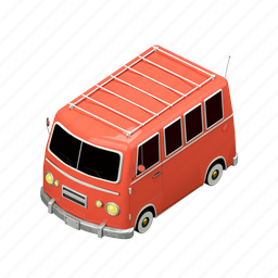 van, vehicle, car, transportation, automobile, automotive, 3 dimension 