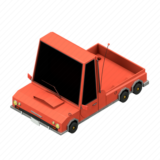 Pickup truck, vehicle, car, pickup, transportation, automobile, 3 dimension 3D illustration - Download on Iconfinder