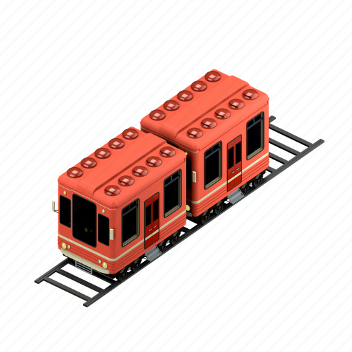 Train, locomotive, railway, subway, transportation, rail, 3 dimension 3D illustration - Download on Iconfinder