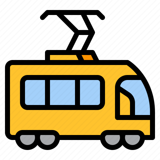 Tram, electric, transport, transportation, vehicle, conveyance icon - Download on Iconfinder