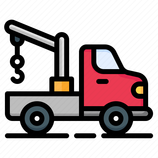 Tow, truck, crane, car, breakdown, vehicle, transportation icon - Download on Iconfinder