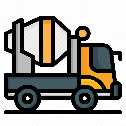 Concrete, mixer, truck, industry, transportation icon - Download on Iconfinder