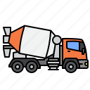 cement, mixer, truck, concrete