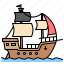 pirate, ship, sail, galleon