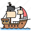 pirate, ship, sail, galleon 