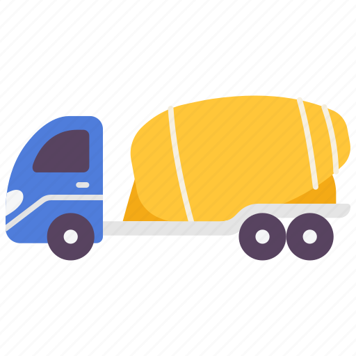 Cement, construction, mixer, trailer, transport, truck, vehicle icon - Download on Iconfinder