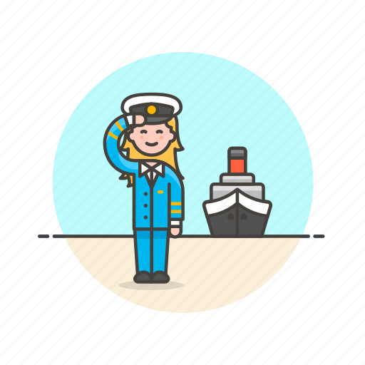 Captain, ship, transportation, crew, marine, sea, woman icon - Download on Iconfinder
