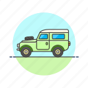 car, jeep, road, transportation, automobile, green, vehicle