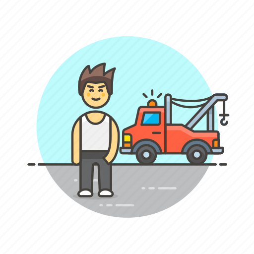 Car, crane, mechanic, road, transportation, help, man icon - Download on Iconfinder