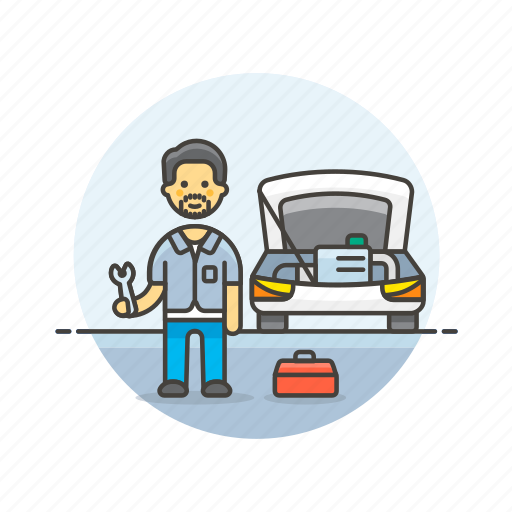 Car, mechanic, road, transportation, automobile, fix, man icon - Download on Iconfinder