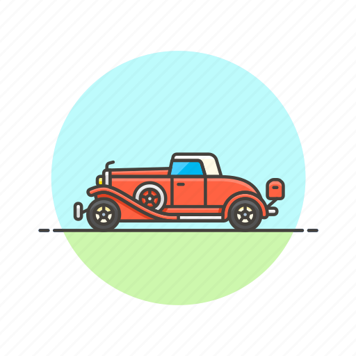 Car, road, transportation, vintage, automobile, red, vehicle icon - Download on Iconfinder