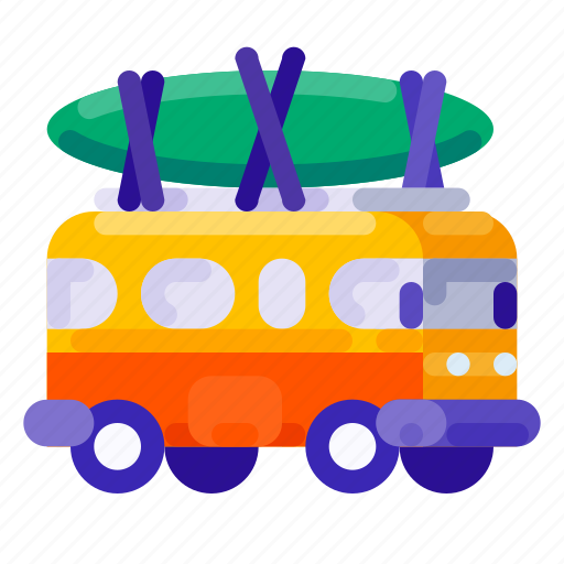 Beach, holiday, sport, surfing, travel, vacation, van icon - Download on Iconfinder