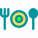 eat, fork, plate, restaurant, spoon