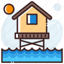 coast, flood, house, resort, sea house