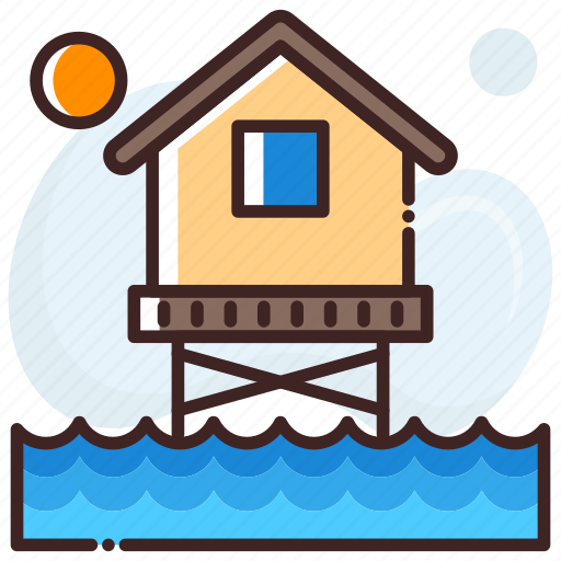 Coast, flood, house, resort, sea house icon - Download on Iconfinder