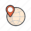 globe, world, orb, pin 