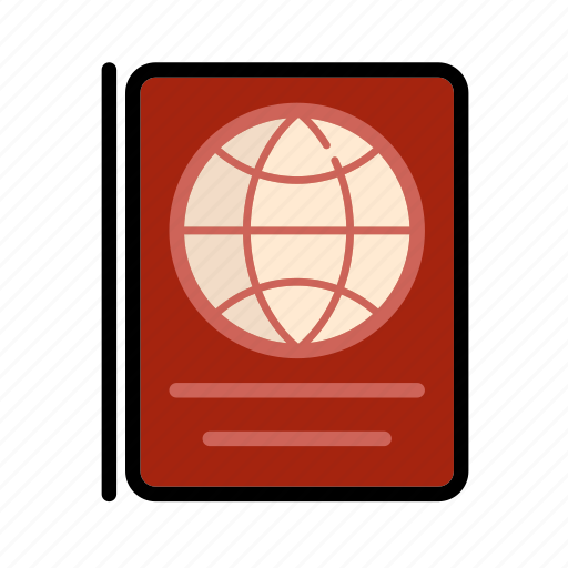 Passport, world, travel, red icon - Download on Iconfinder