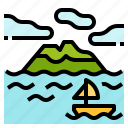 boat, holiday, island, mountain, sea, summer, yacht 