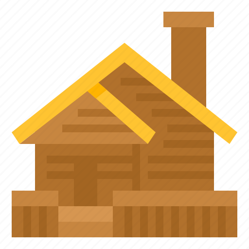 Building, cabin, home, house, tree, wood icon - Download on Iconfinder
