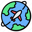 worldwide, globe, world, plane, airplane, trip, travel