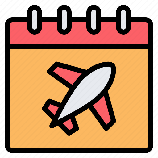 Calendar, date, time, schedule, airplane, holiday, travel icon - Download on Iconfinder