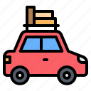 car, vehicle, baggage, rack, transportation, trip, travel