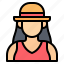 tourist, sunhat, hat, summer, holiday, user, avatar 