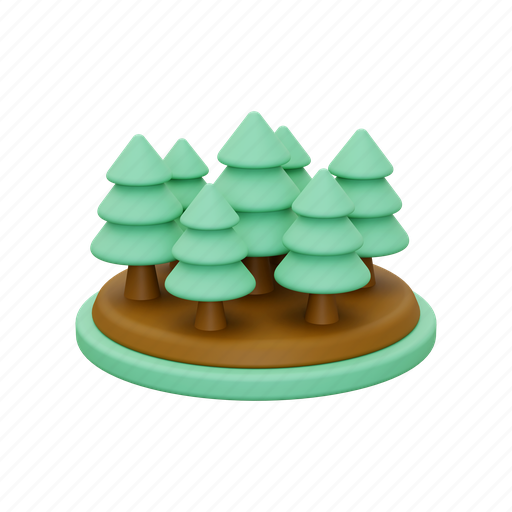 Forest, tree, nature, plant, environment, leaf, island 3D illustration - Download on Iconfinder