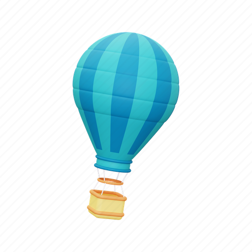 Hot air balloon, flying, flight, aircraft, travel, vacation, transport 3D illustration - Download on Iconfinder