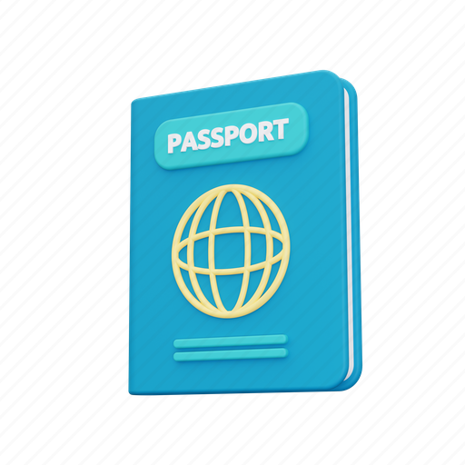 Passport, identity, id card, identification, pass, travel, id 3D illustration - Download on Iconfinder