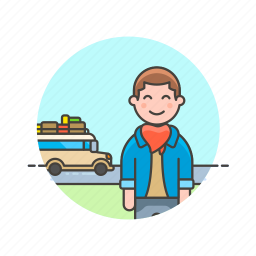 Bus, travel, trip, holiday, man, transport, vacation icon - Download on Iconfinder