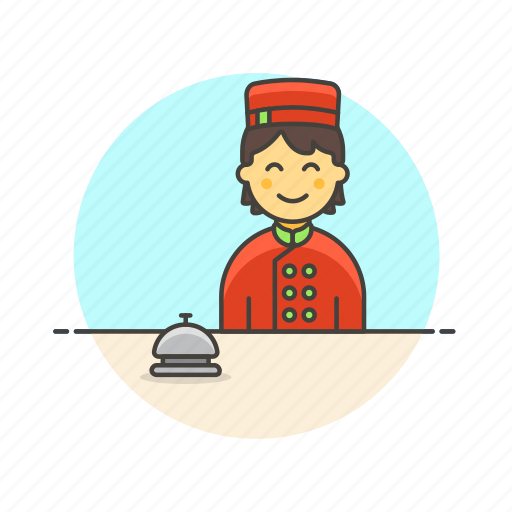 Hotel, receptionist, travel, bell, customer, man, service icon - Download on Iconfinder
