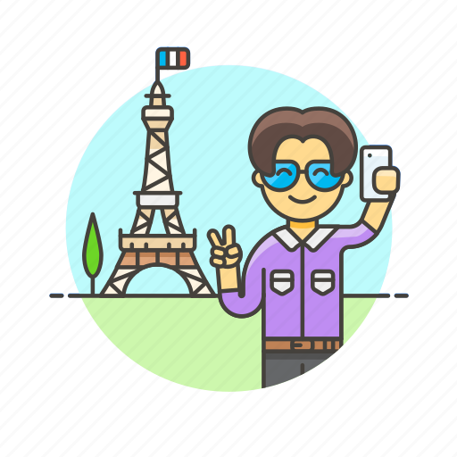 Paris, travel, eiffel, france, man, picture, selfie icon - Download on Iconfinder