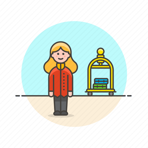 Receptionist, travel, trolley, baggage, holiday, hotel, vacation icon - Download on Iconfinder