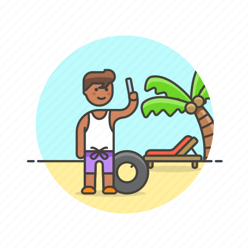 Beach, selfie, travel, holiday, man, picture, summer icon - Download on Iconfinder