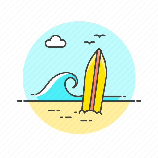 Surfing, travel, beach, board, holiday, sea, summer icon - Download on Iconfinder