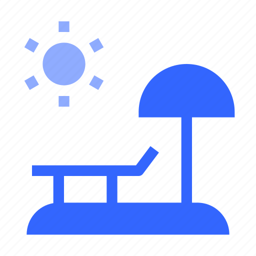 Summer, beach, umbrella, lounger, sun icon - Download on Iconfinder