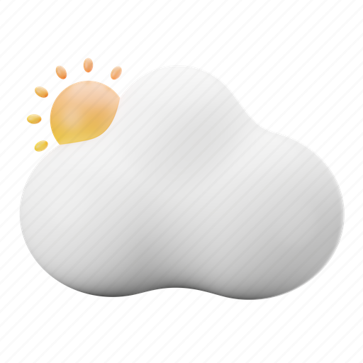 Weather, sunny, cloud, sun 3D illustration - Download on Iconfinder