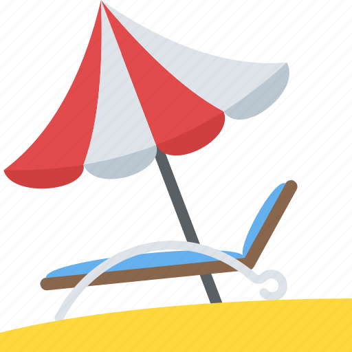 Beach tour, summer holiday, sunbath, umbrella and lounger, vacation travelling icon - Download on Iconfinder
