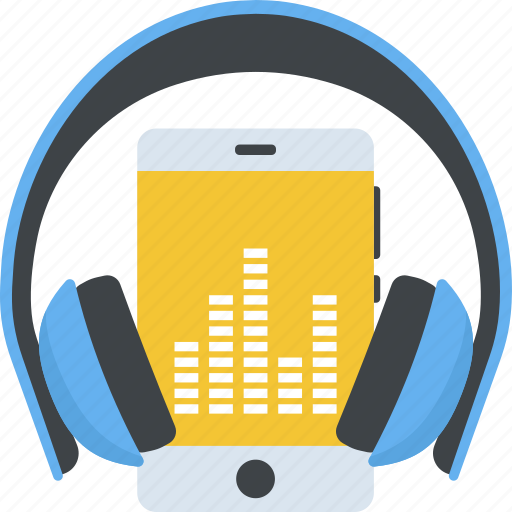 Mobile with headphone, multimedia, music enjoyment, music listening, music player icon - Download on Iconfinder