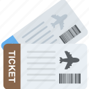 air ticket, airline ticket, airplane ticket, boarding pass, travel ticket